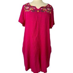 Patio Casuals by Cabernet Womens Size L MuMu Lounge House Embroidery Pink Comfy